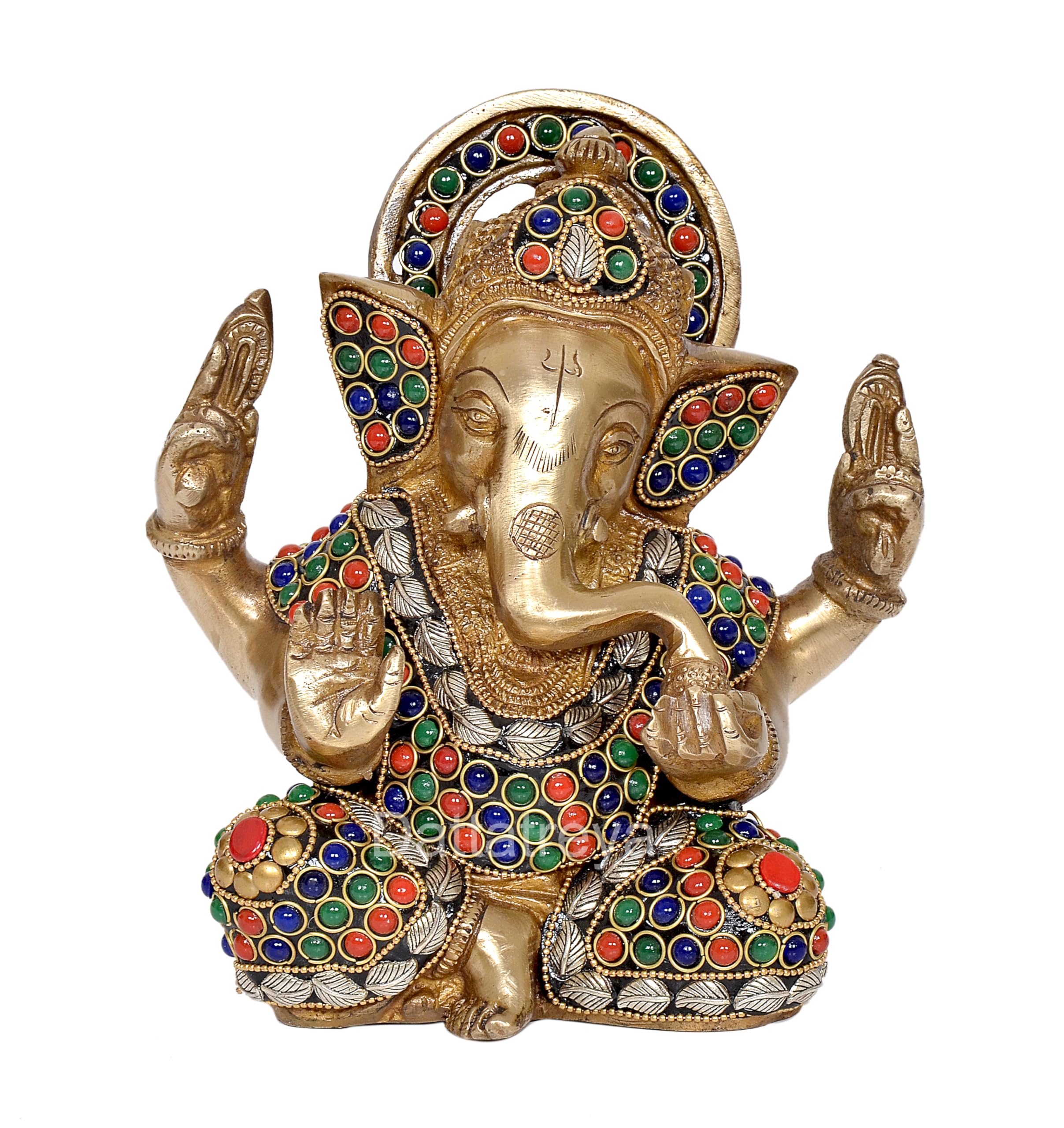 Dattatreya Brass Ganesh Statue Handcrafted Lord Ganesha Idol For Home Decor And Pooja - Hindu God Ganapati Figurine (Height 6.5